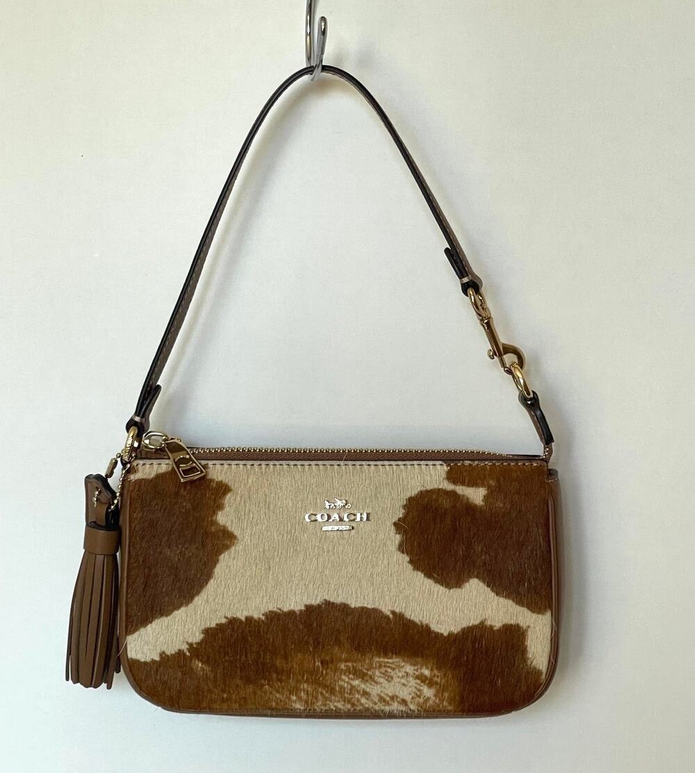 Coach Nolita 19 Wristlet Haircalf Cow Print Leather CDW34  B